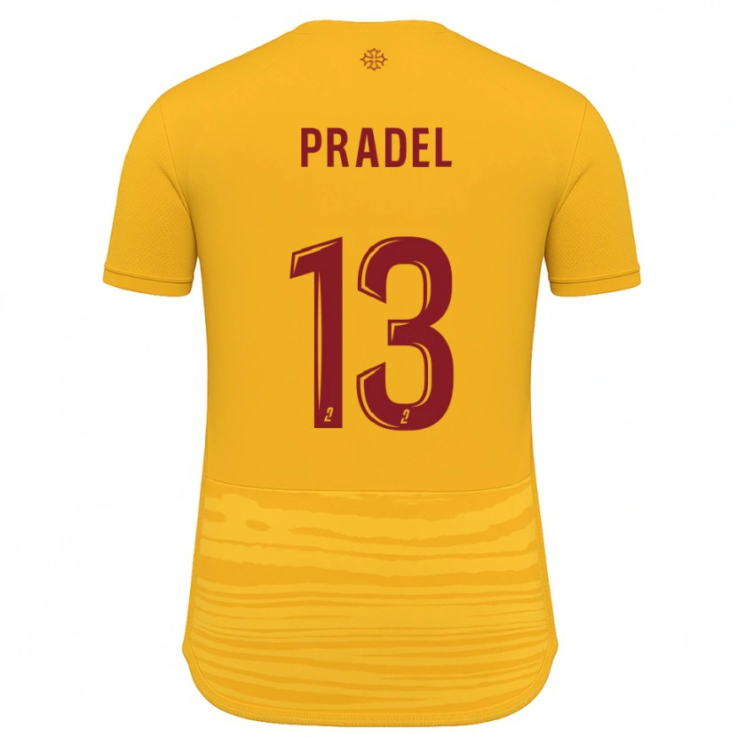 Danxen Criança Camisola Thibaut Pradel #13 Laranja Borgonha Alternativa 2025/26 Camisa Brasil