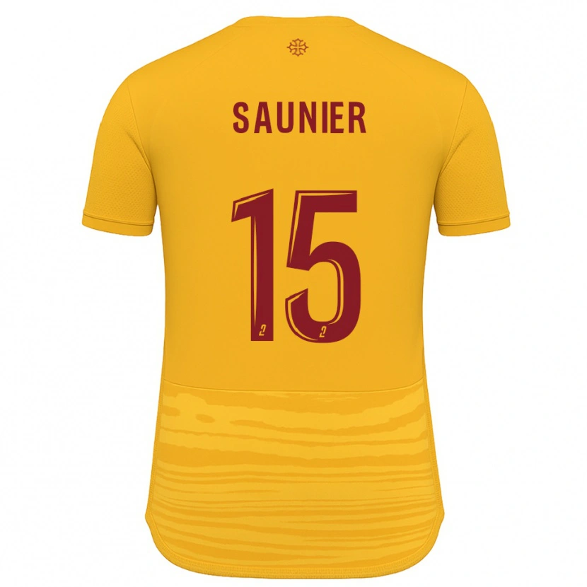 Danxen Criança Camisola Océane Saunier #15 Laranja Borgonha Alternativa 2025/26 Camisa Brasil