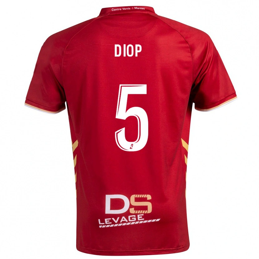 Danxen Criança Camisola Aaron Diop #5 Borgonha Dourado Alternativa 2025/26 Camisa Brasil