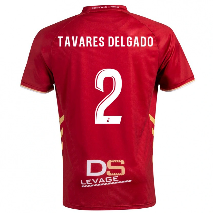Danxen Criança Camisola Rony Tavares Delgado #2 Borgonha Dourado Alternativa 2025/26 Camisa Brasil