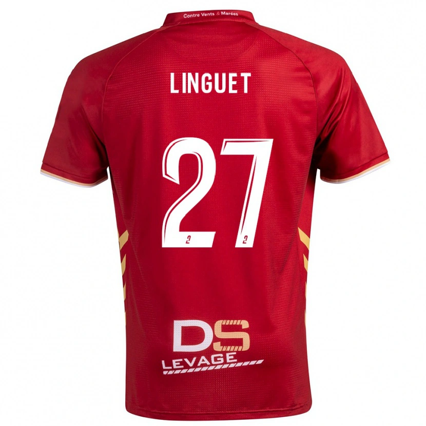 Danxen Criança Camisola Allan Linguet #27 Borgonha Dourado Alternativa 2025/26 Camisa Brasil