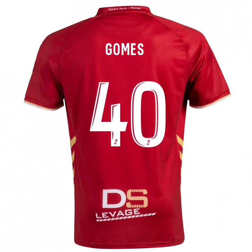 Danxen Criança Camisola Yvan Gomes #40 Borgonha Dourado Alternativa 2025/26 Camisa Brasil