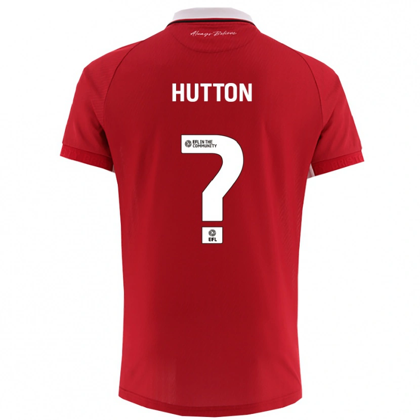 Danxen Homem Camisola Callum Hutton #0 Vermelho Branco Principal 2025/26 Camisa Brasil