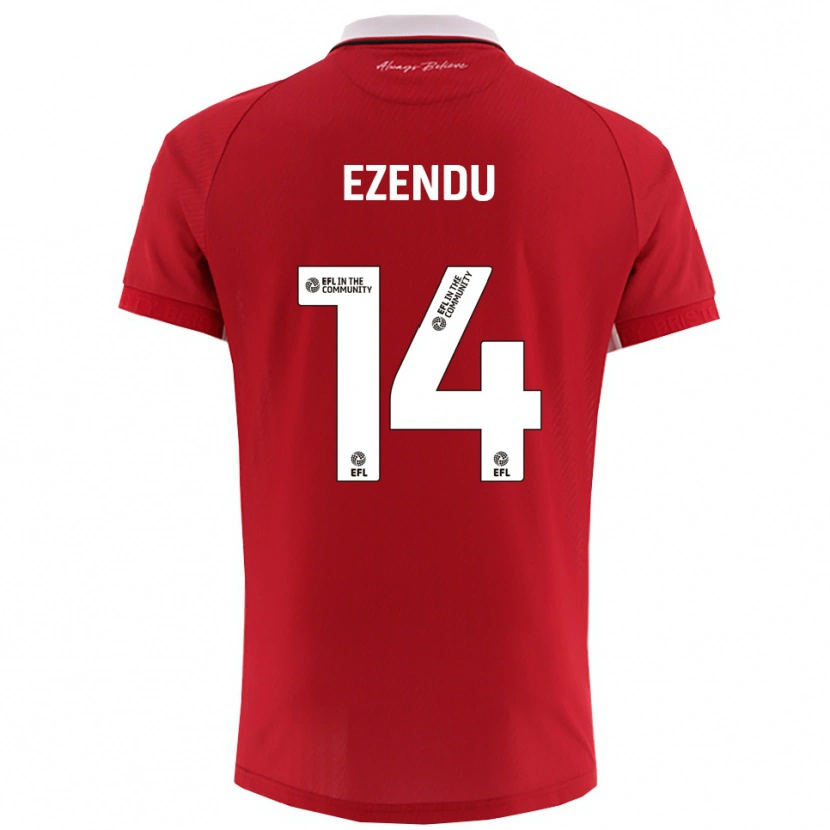 Danxen Homem Camisola Daniel Ezendu #14 Vermelho Branco Principal 2025/26 Camisa Brasil