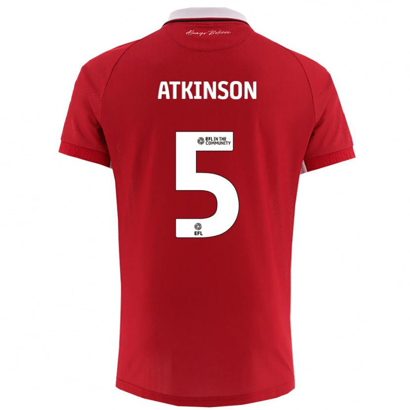 Danxen Homem Camisola Rob Atkinson #5 Vermelho Branco Principal 2025/26 Camisa Brasil