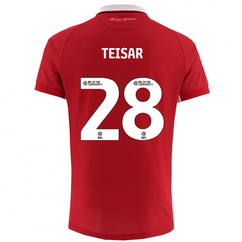 Danxen Homem Camisola Tianna Teisar #28 Vermelho Branco Principal 2025/26 Camisa Brasil