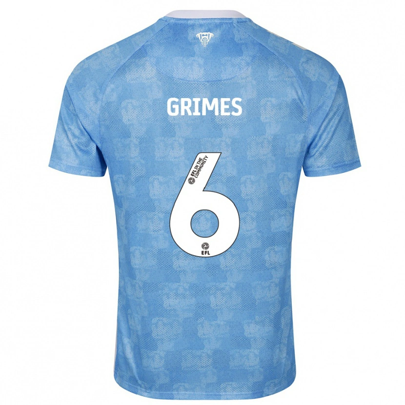 Danxen Homem Camisola Matt Grimes #6 Azul Celeste Branco Principal 2025/26 Camisa Brasil