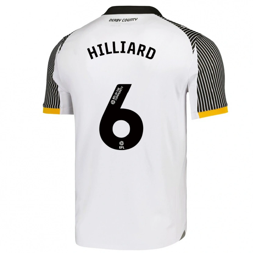 Danxen Homem Camisola Ella Hilliard #6 Branco Preto Principal 2025/26 Camisa Brasil