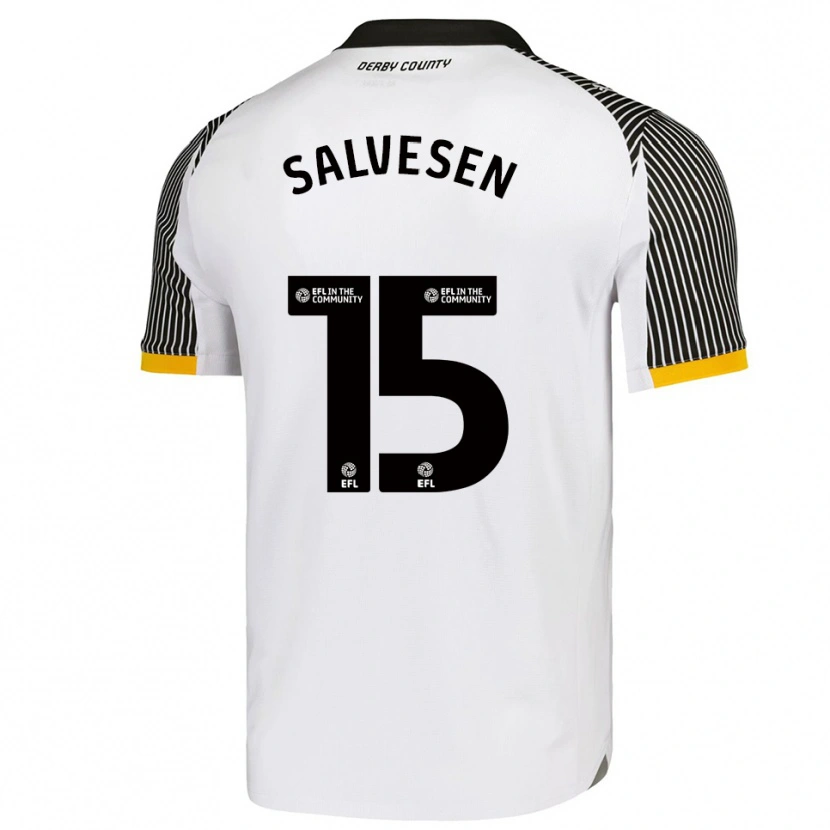 Danxen Homem Camisola Lars-Jørgen Salvesen #15 Branco Preto Principal 2025/26 Camisa Brasil