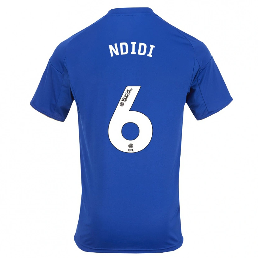 Danxen Homem Camisola Wilfred Ndidi #6 Azul Dourado Principal 2025/26 Camisa Brasil