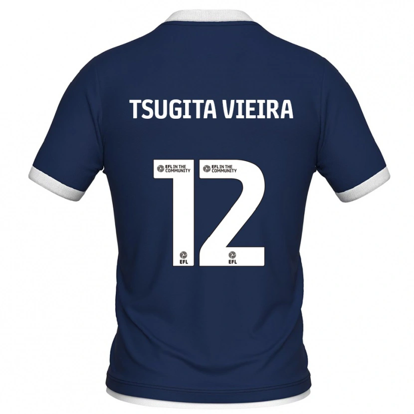 Danxen Homem Camisola Sacha Tsugita Vieira #12 Azul Marinho Branco Principal 2025/26 Camisa Brasil