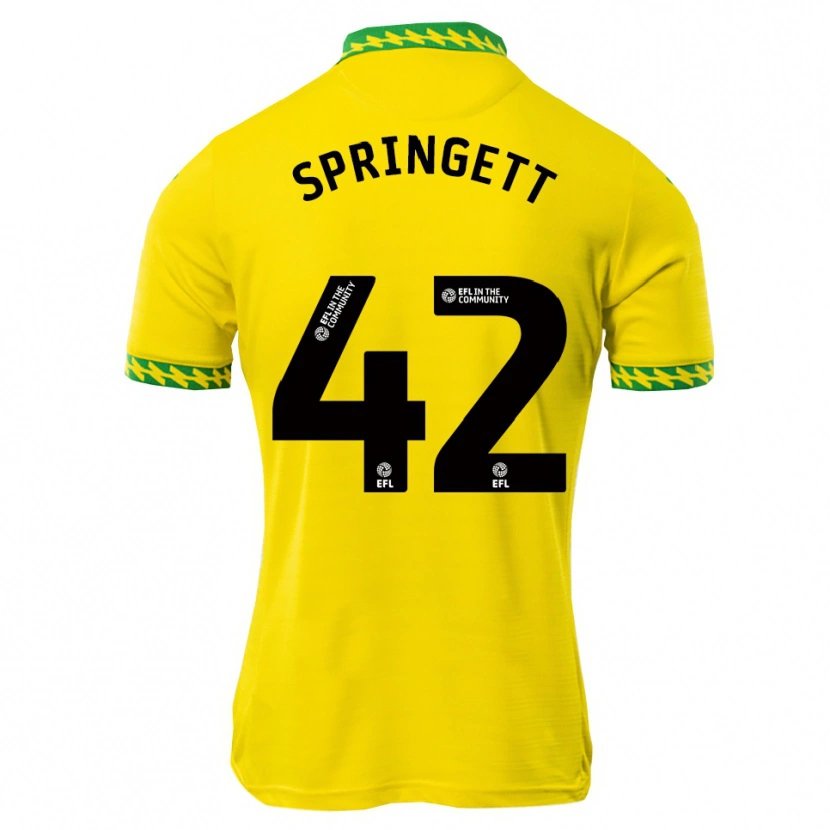 Danxen Homem Camisola Tony Springett #42 Branco Verde Principal 2025/26 Camisa Brasil