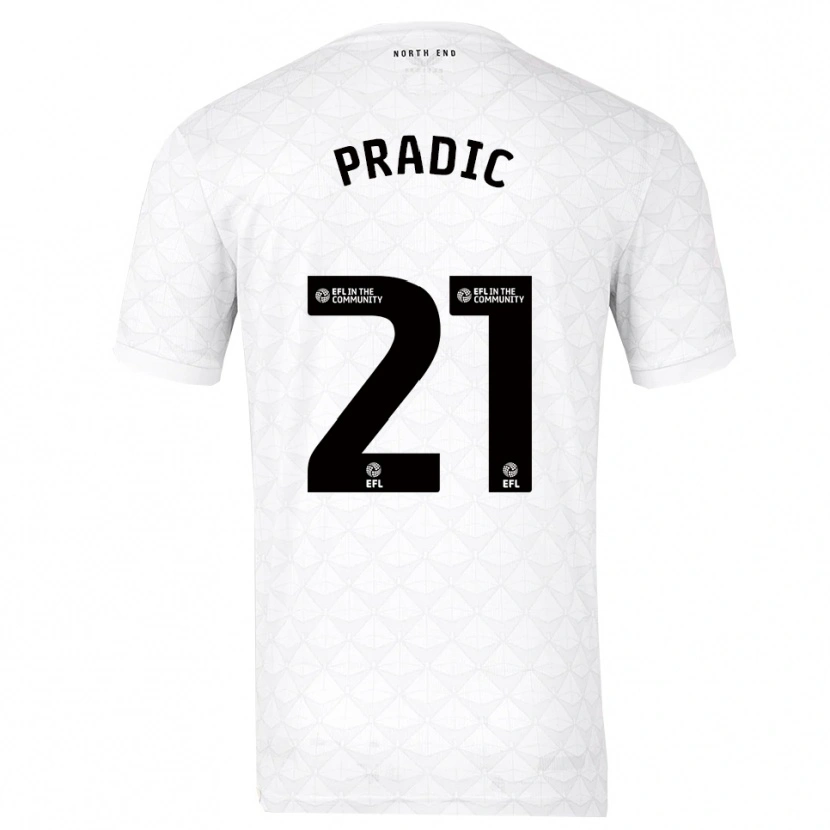 Danxen Homem Camisola James Pradic #21 Branco Vermelho Principal 2025/26 Camisa Brasil