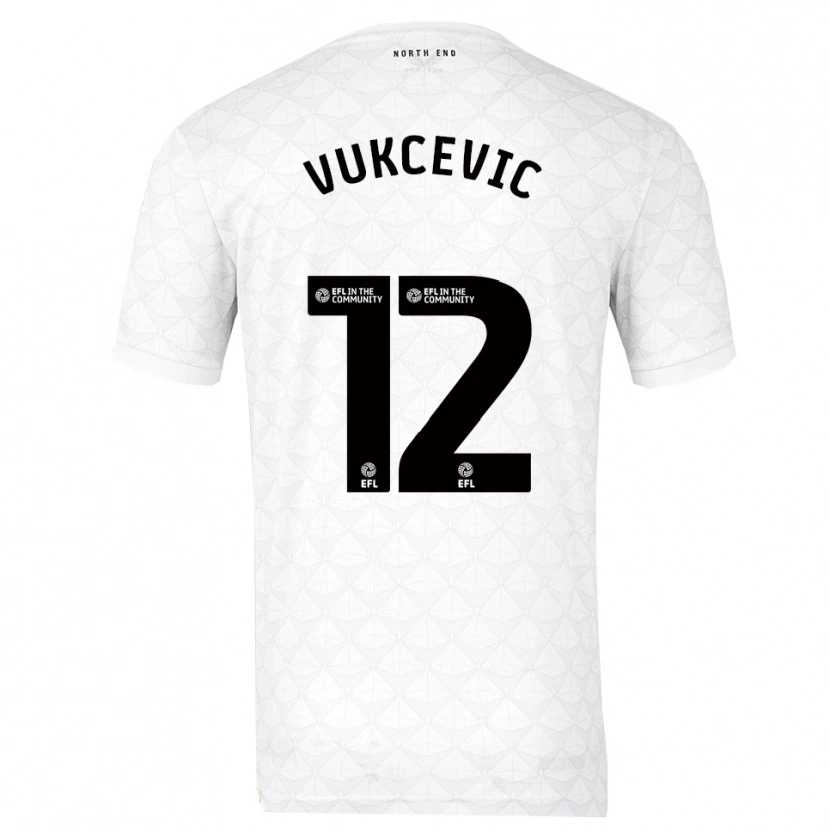 Danxen Homem Camisola Andrija Vukcevic #12 Branco Vermelho Principal 2025/26 Camisa Brasil
