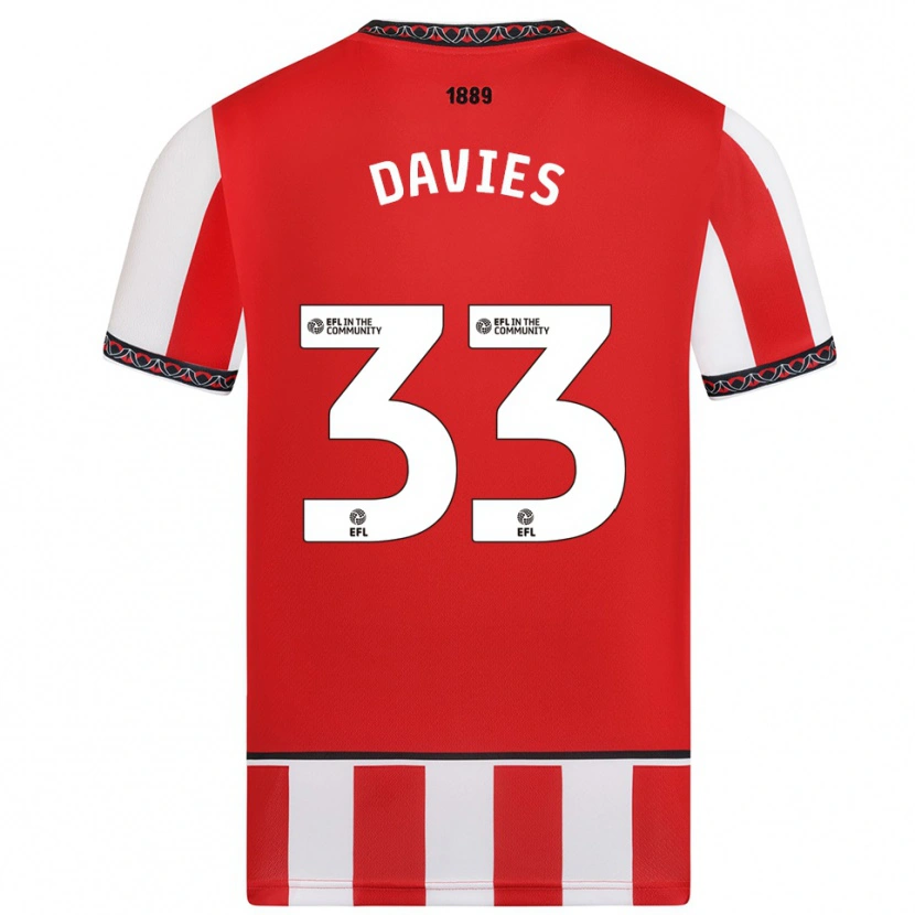 Danxen Homem Camisola Bethan Davies #33 Vermelho Branco Principal 2025/26 Camisa Brasil