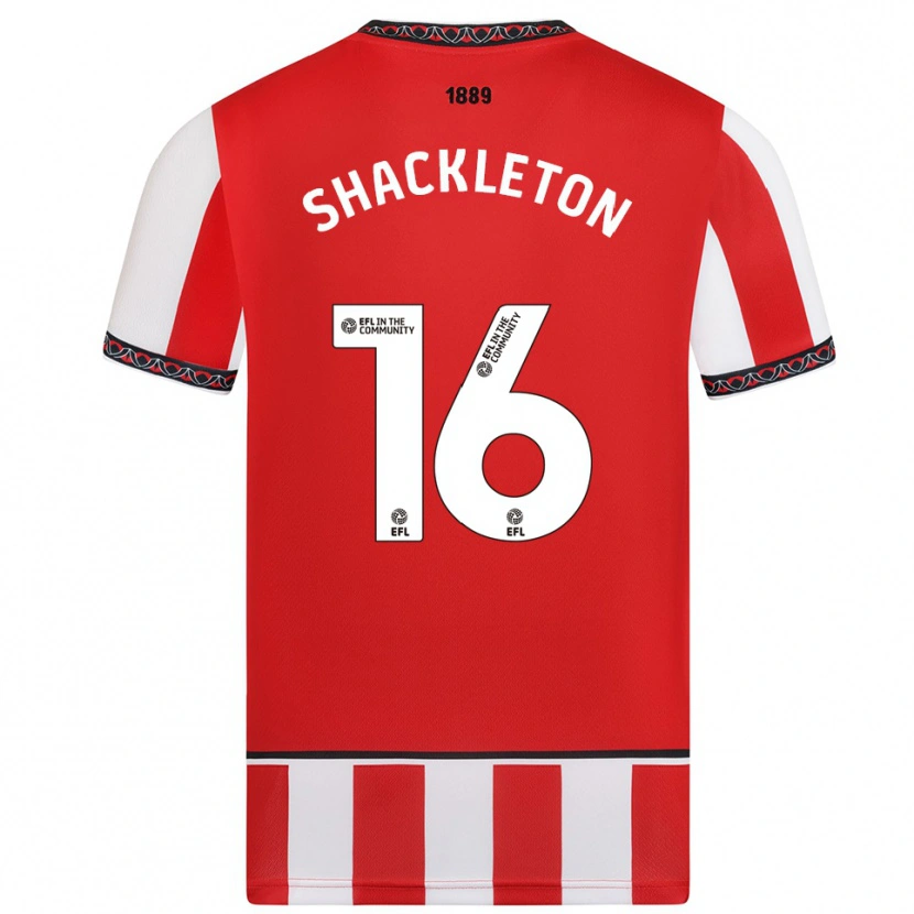Danxen Homem Camisola Jamie Shackleton #16 Vermelho Branco Principal 2025/26 Camisa Brasil