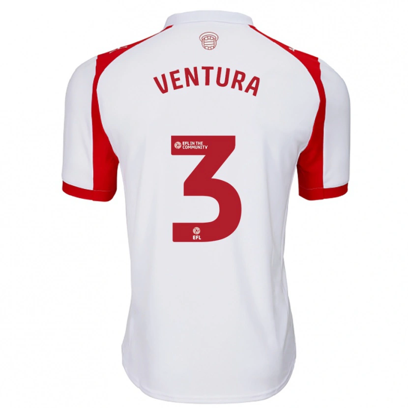 Danxen Homem Camisola Tommy Dobson-Ventura #3 Branco Vermelho Principal 2025/26 Camisa Brasil