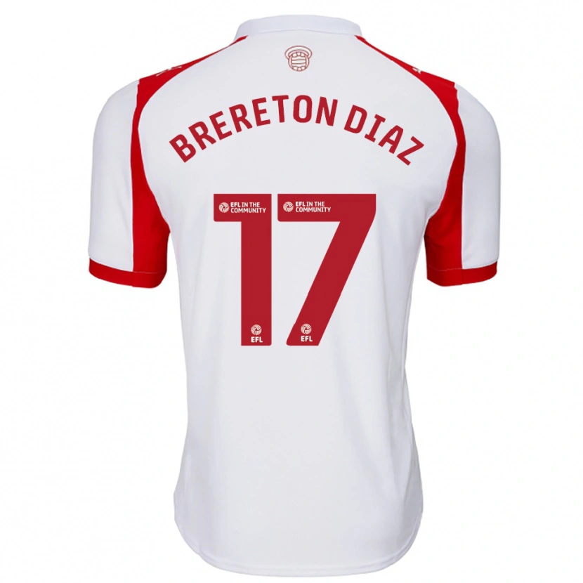 Danxen Homem Camisola Ben Brereton Díaz #17 Branco Vermelho Principal 2025/26 Camisa Brasil