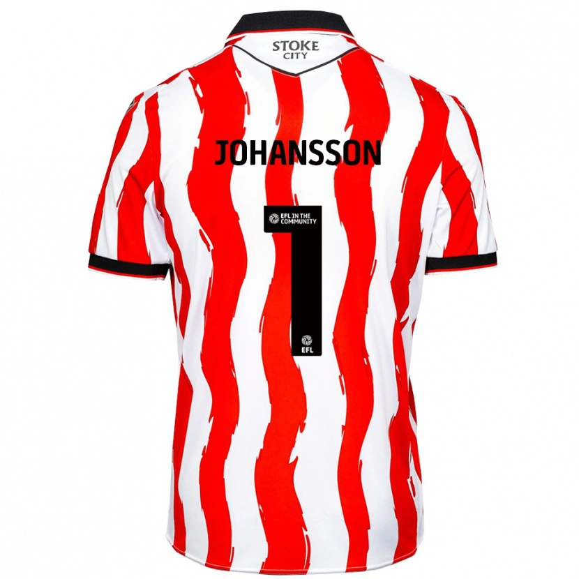 Danxen Homem Camisola Viktor Johansson #1 Branco Vermelho Principal 2025/26 Camisa Brasil