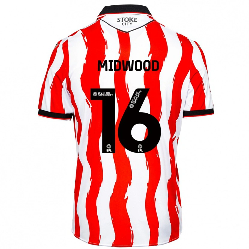 Danxen Homem Camisola Tom Midwood #16 Branco Vermelho Principal 2025/26 Camisa Brasil