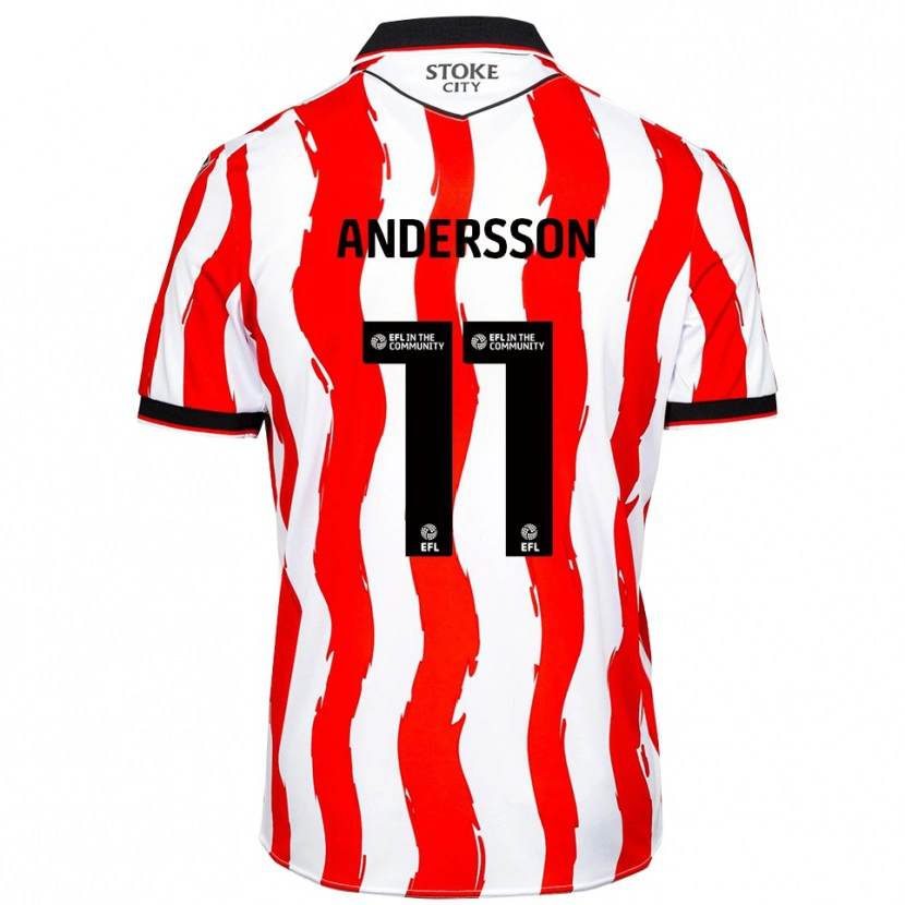 Danxen Homem Camisola Edwin Andersson #11 Branco Vermelho Principal 2025/26 Camisa Brasil