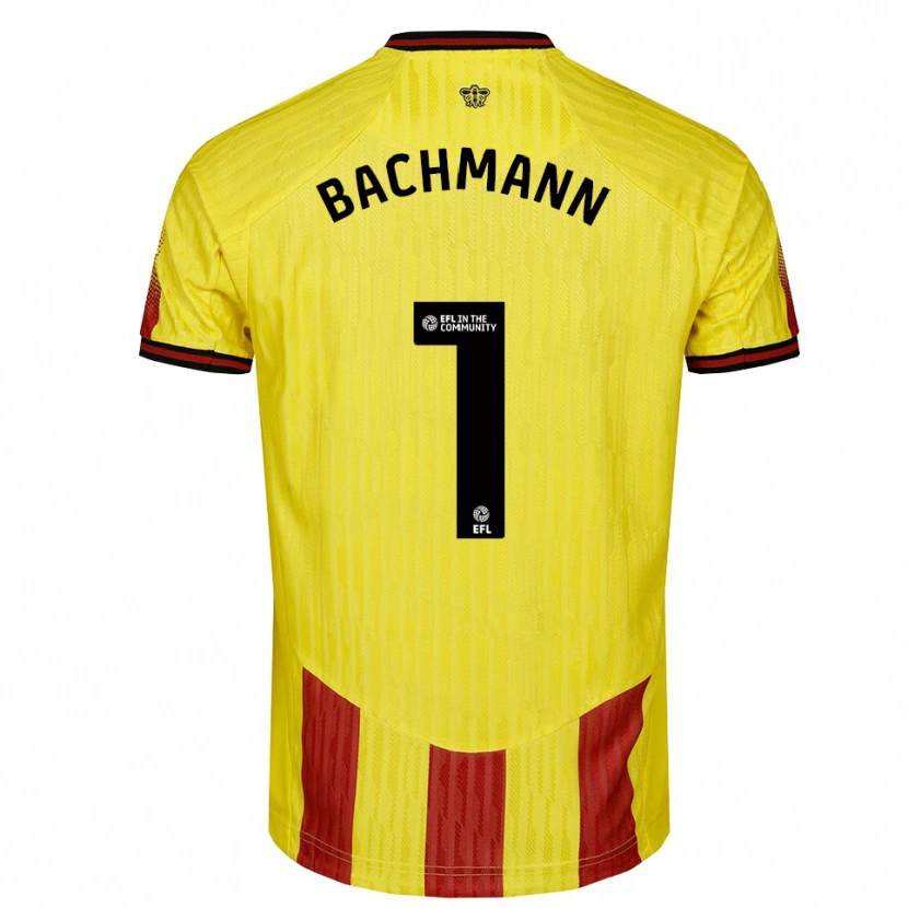 Danxen Homem Camisola Daniel Bachmann #1 Amarelo Vermelho Principal 2025/26 Camisa Brasil