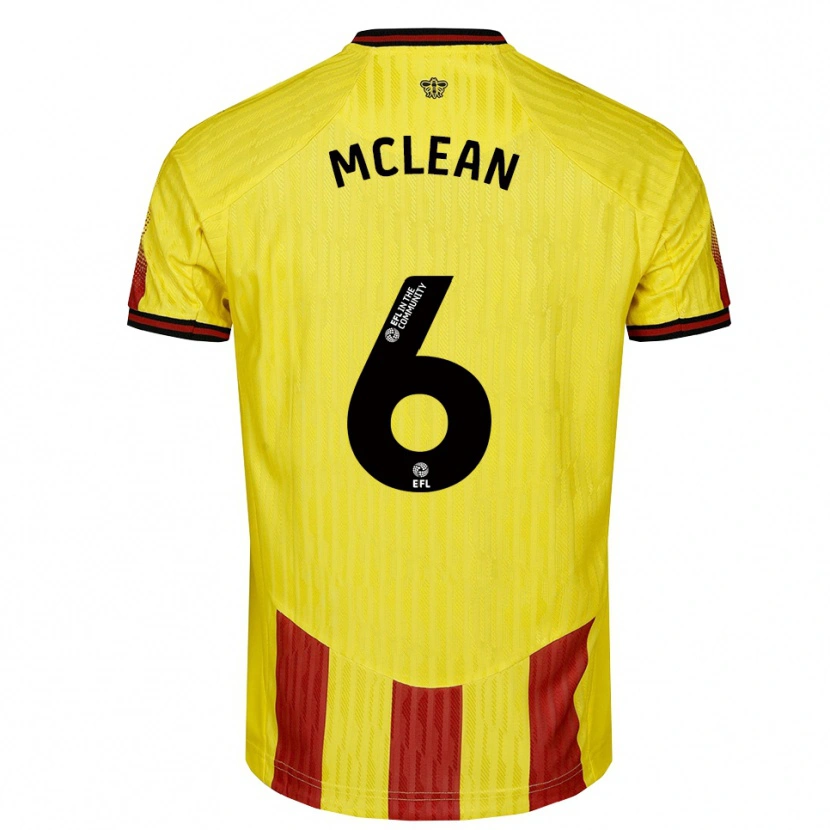 Danxen Homem Camisola Sophie Mclean #6 Amarelo Vermelho Principal 2025/26 Camisa Brasil