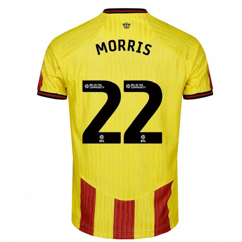 Danxen Homem Camisola James Morris #22 Amarelo Vermelho Principal 2025/26 Camisa Brasil