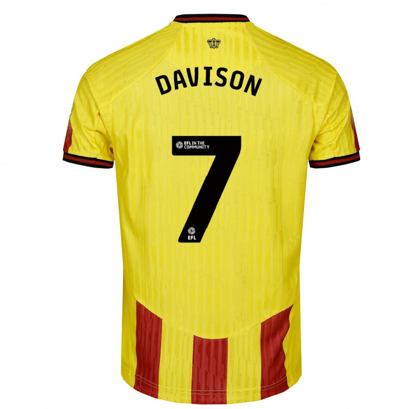 Danxen Homem Camisola Gemma Davison #7 Amarelo Vermelho Principal 2025/26 Camisa Brasil