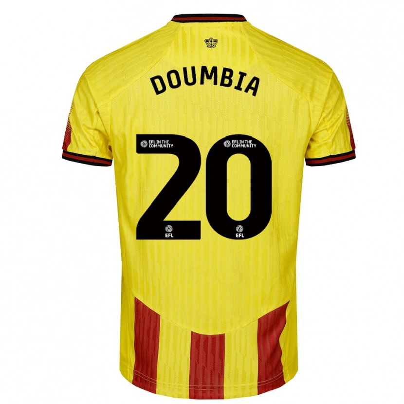 Danxen Homem Camisola Mamadou Doumbia #20 Amarelo Vermelho Principal 2025/26 Camisa Brasil