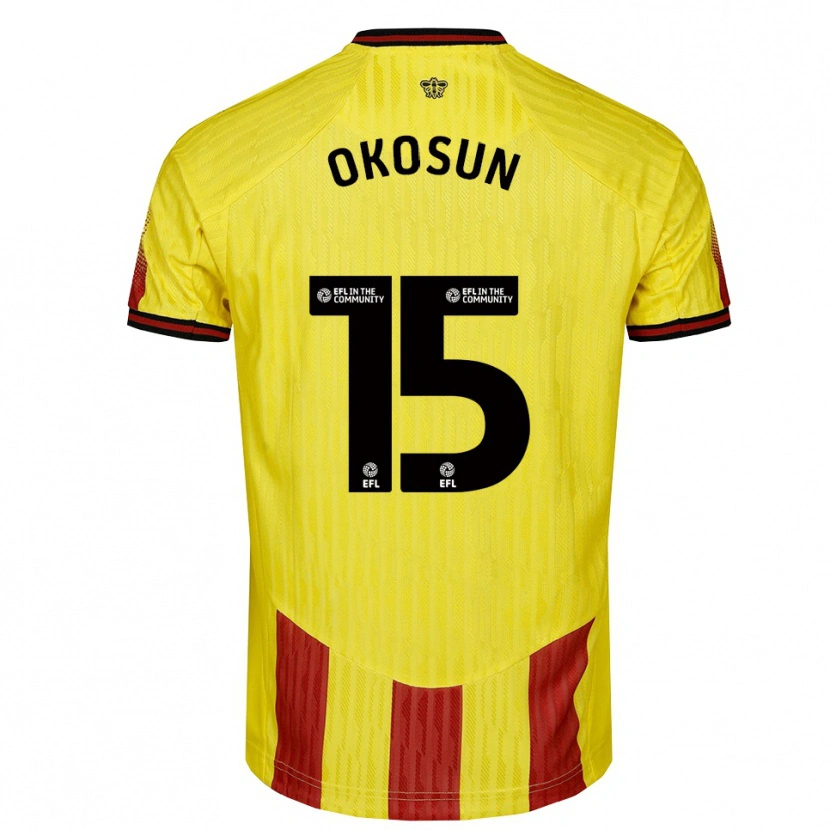 Danxen Homem Camisola Nickson Okosun #15 Amarelo Vermelho Principal 2025/26 Camisa Brasil