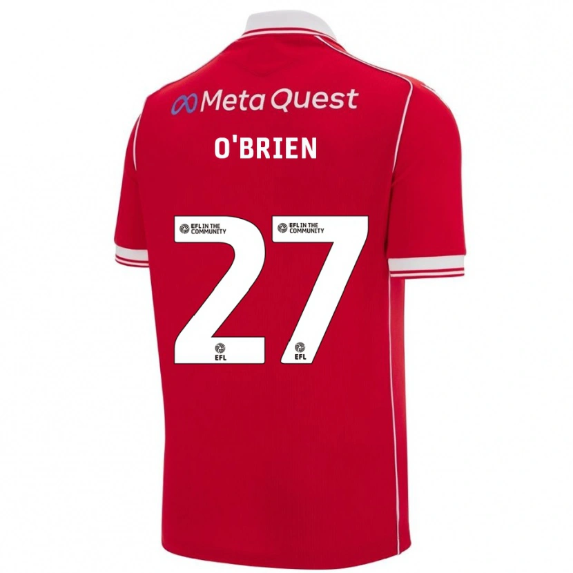 Danxen Homem Camisola Lewis O'brien #27 Vermelho Branco Principal 2025/26 Camisa Brasil