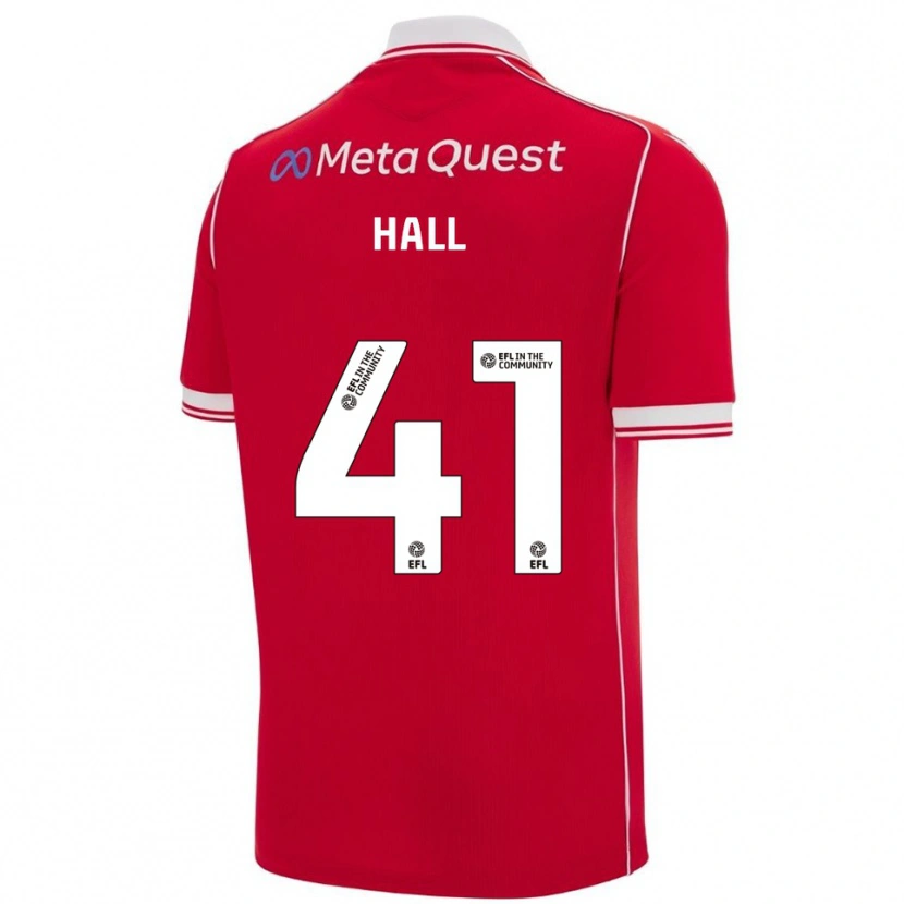 Danxen Homem Camisola Liam Hall #41 Vermelho Branco Principal 2025/26 Camisa Brasil