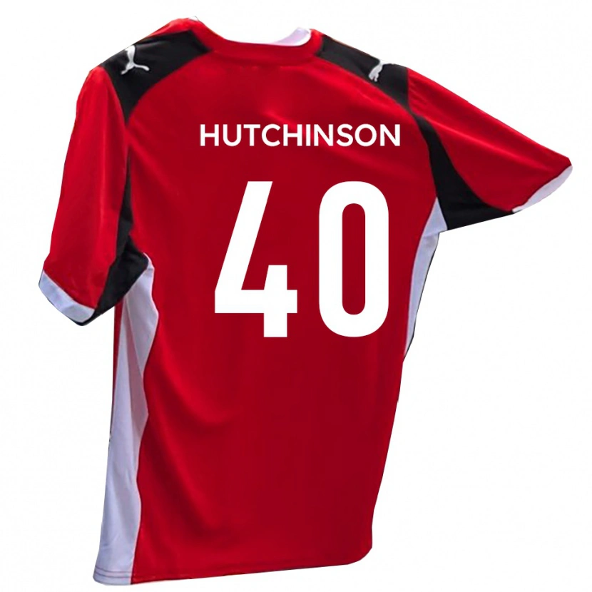 Danxen Homem Camisola Luke Hutchinson #40 Vermelho Branco Principal 2025/26 Camisa Brasil