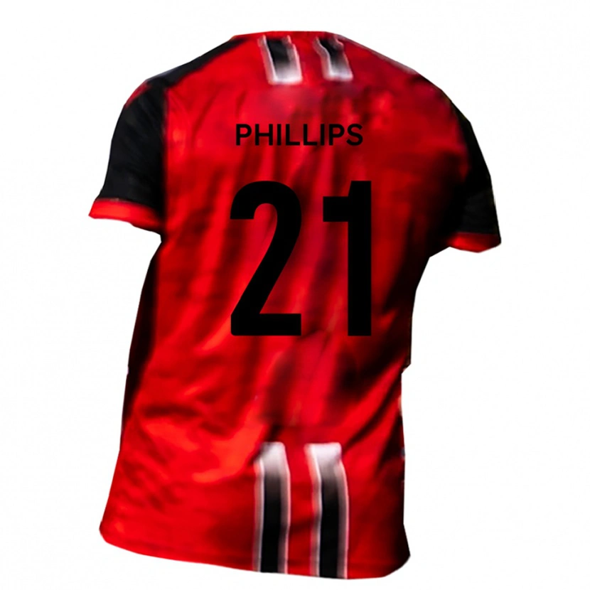 Danxen Homem Camisola Leon Phillips #21 Vermelho Preto Principal 2025/26 Camisa Brasil