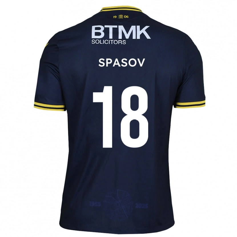 Danxen Homem Camisola Slavi Spasov #18 Azul Marinho Amarelo Principal 2025/26 Camisa Brasil
