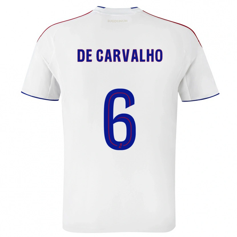 Danxen Homem Camisola Mathys De Carvalho #6 Branco Vermelho Principal 2025/26 Camisa Brasil