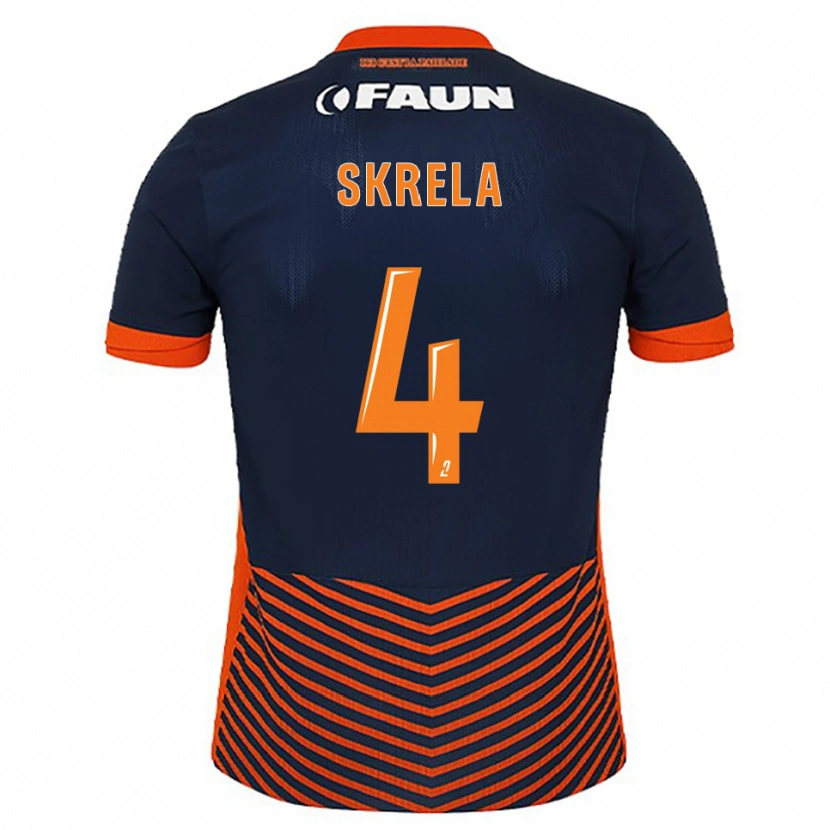 Danxen Homem Camisola Gabin Skrela #4 Azul Meia-Noite Laranja Principal 2025/26 Camisa Brasil