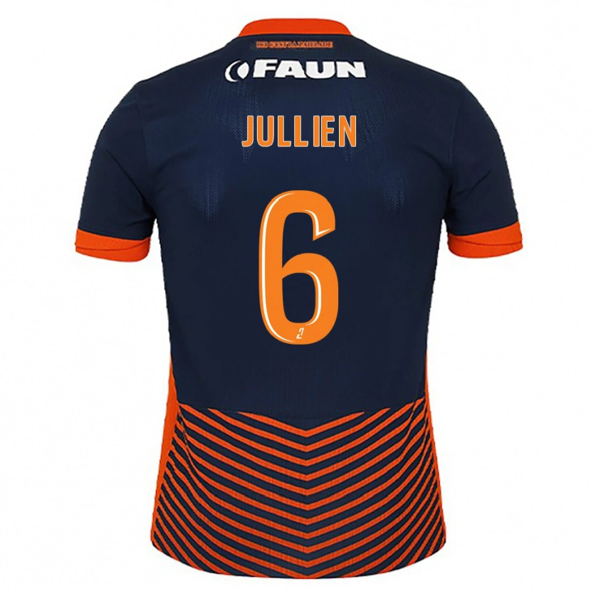Danxen Homem Camisola Christopher Jullien #6 Azul Meia-Noite Laranja Principal 2025/26 Camisa Brasil
