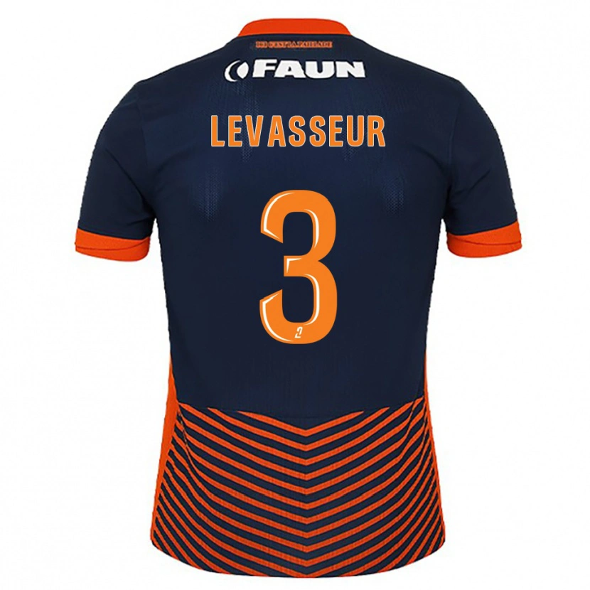 Danxen Homem Camisola Marie Levasseur #3 Azul Meia-Noite Laranja Principal 2025/26 Camisa Brasil