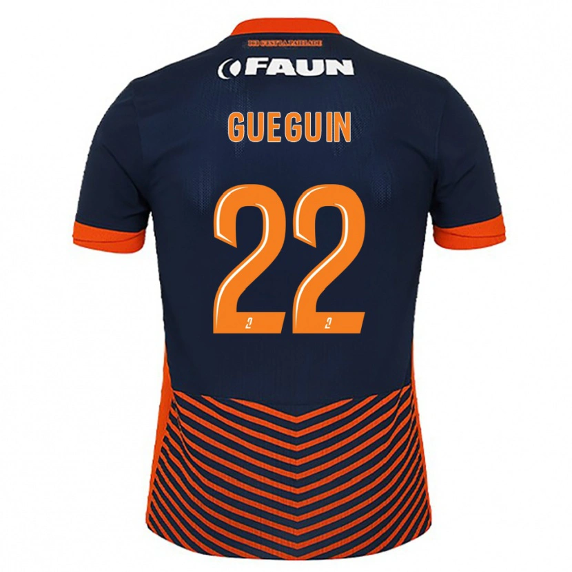 Danxen Homem Camisola Axel Guéguin #22 Azul Meia-Noite Laranja Principal 2025/26 Camisa Brasil