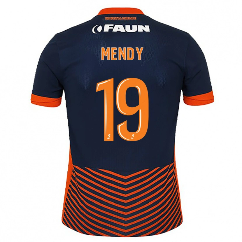 Danxen Homem Camisola Alexandre Mendy #19 Azul Meia-Noite Laranja Principal 2025/26 Camisa Brasil