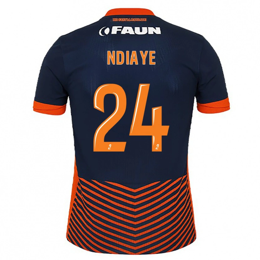 Danxen Homem Camisola Junior Ndiaye #24 Azul Meia-Noite Laranja Principal 2025/26 Camisa Brasil