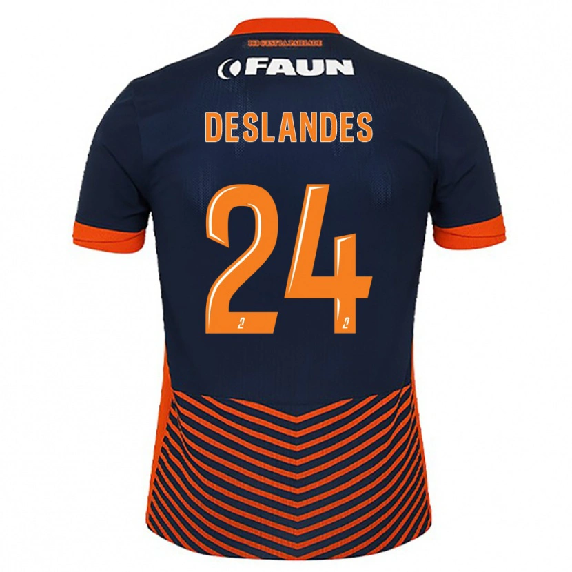 Danxen Homem Camisola Océane Deslandes #24 Azul Meia-Noite Laranja Principal 2025/26 Camisa Brasil