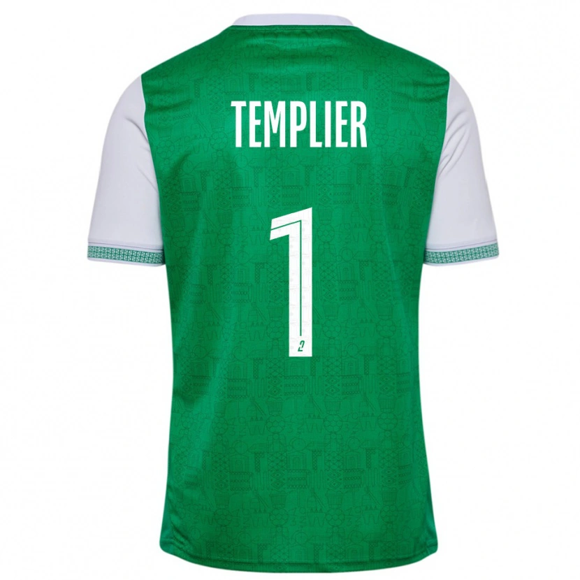 Danxen Homem Camisola Emma Templier #1 Verde Branco Principal 2025/26 Camisa Brasil