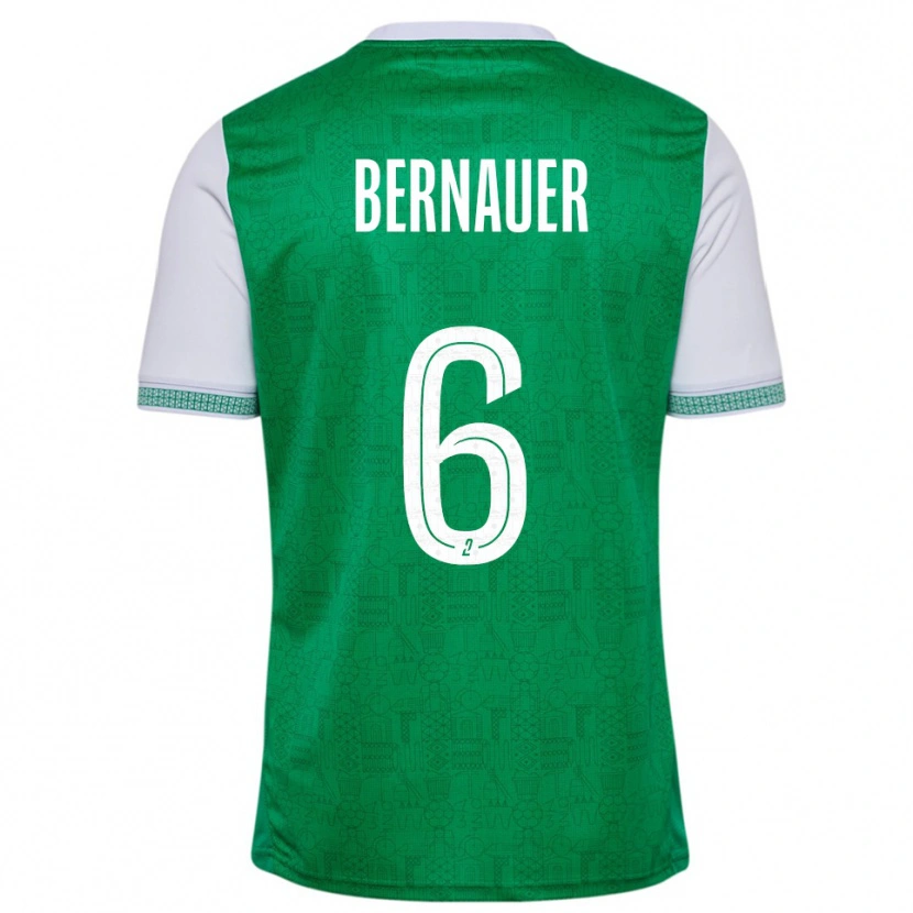 Danxen Homem Camisola Maxime Bernauer #6 Verde Branco Principal 2025/26 Camisa Brasil