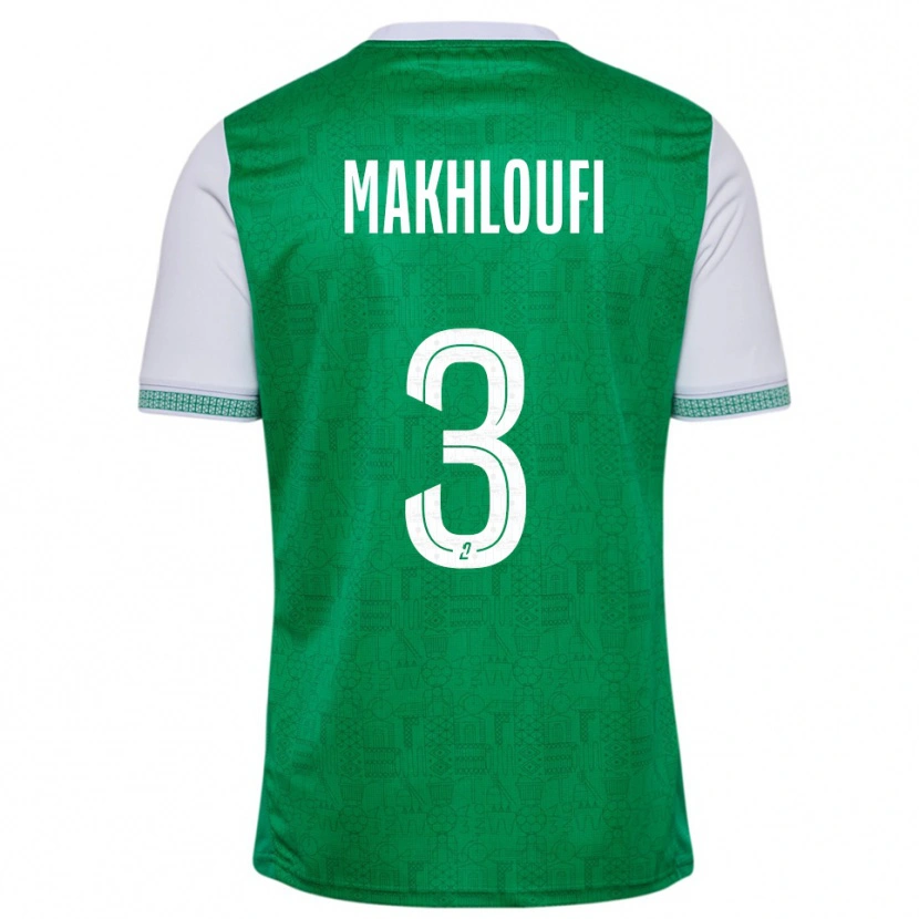 Danxen Homem Camisola Maedine Makhloufi #3 Verde Branco Principal 2025/26 Camisa Brasil