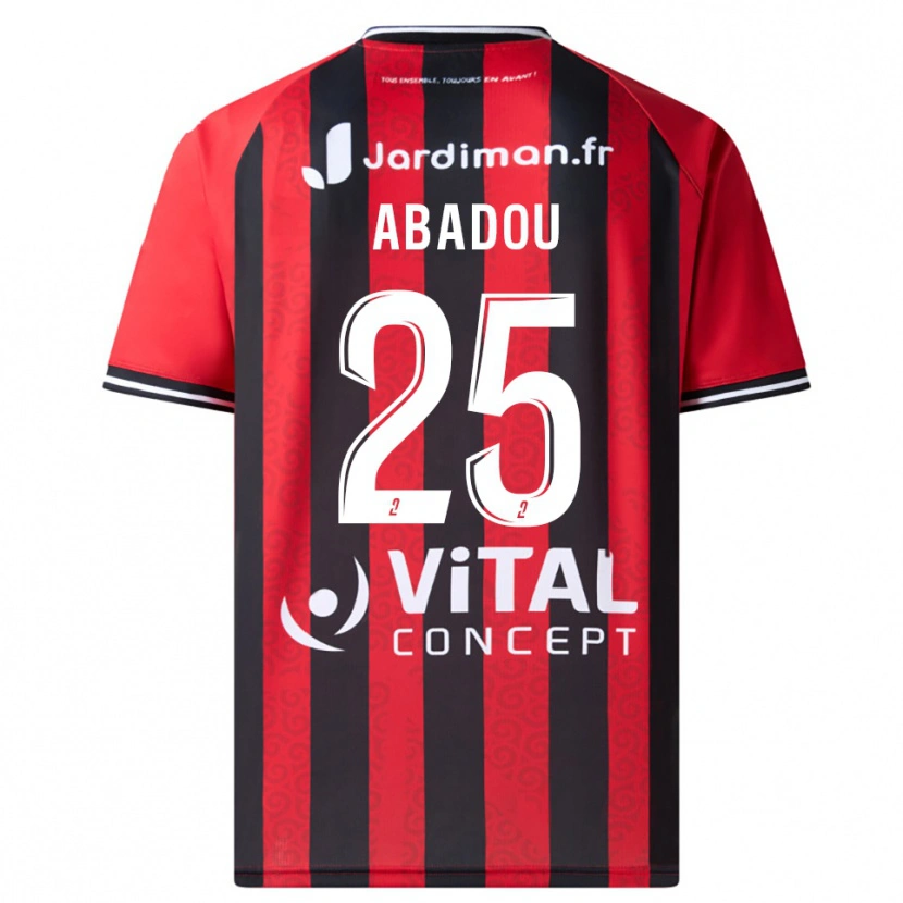 Danxen Homem Camisola Lea Abadou #25 Vermelho Preto Principal 2025/26 Camisa Brasil