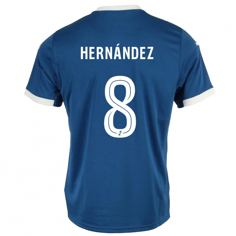 Danxen Homem Camisola Pablo Hernandez #8 Azul Branco Principal 2025/26 Camisa Brasil