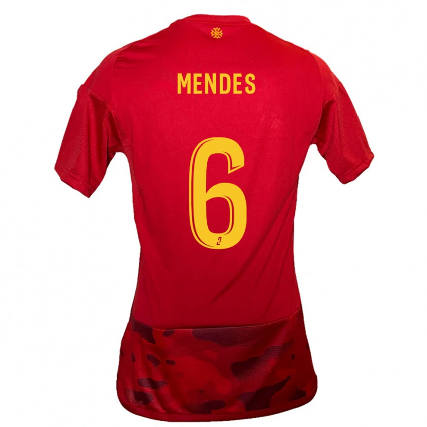 Danxen Homem Camisola Jordan Mendes #6 Vermelho Amarelo Principal 2025/26 Camisa Brasil